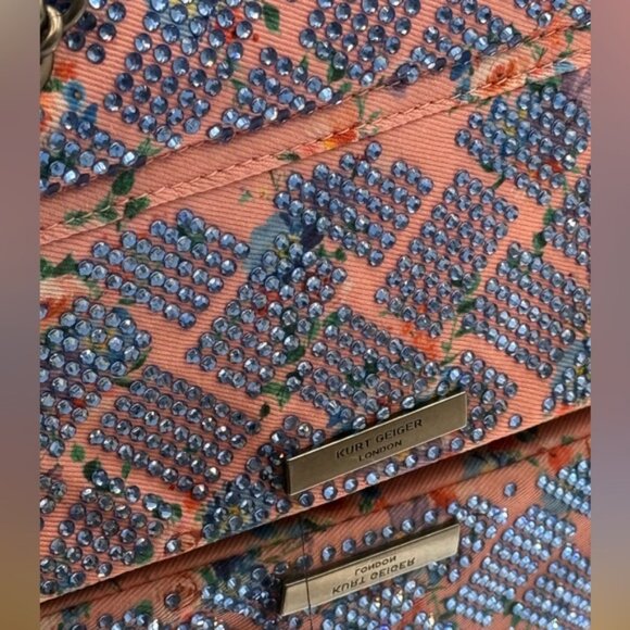 🆕 KURT GEIGER LONDON 🧿 NWOTMini Floral Fabric Embellished Kensington *SAMPLE* - Picture 9 of 15